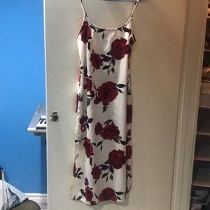 Floral white and red roses dress from forever 21